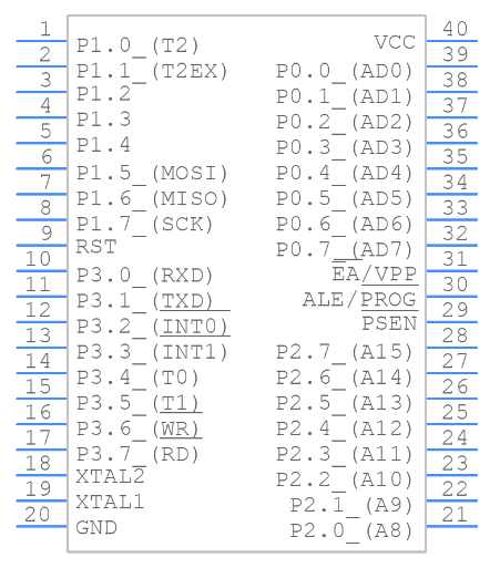 AT89S52-24PU Symbol