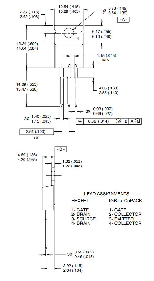 IRF4905 Dimensions